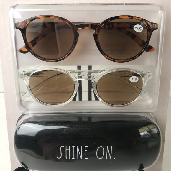 Rae Dunn Accessories - NIB - RAE DUNN Premium Shine On Sunglasses Clear/Tortoise Sun Readers +1.50